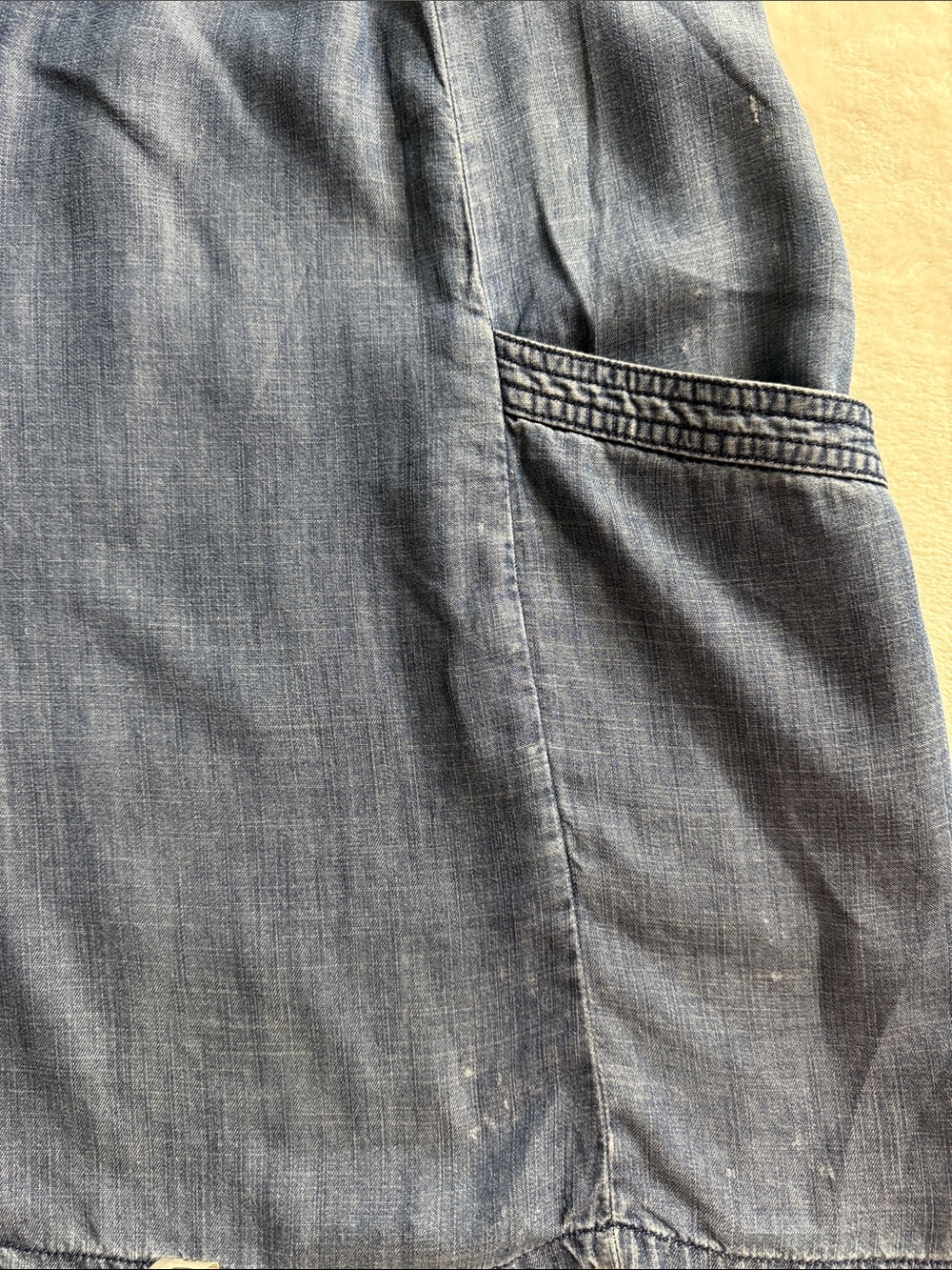 American Eagle Outfitters Chambray Blue Smocked Pocket Sundress - Picture 14 of 14